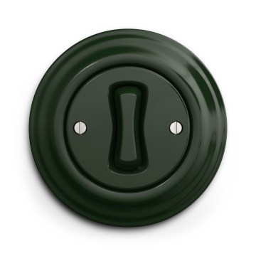 Kliklap - Ретро хрестовий вимикач із рамкою № 7 зелений