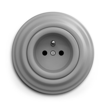 Kliklap - Ретро домашня розетка з рамкою 230V сіра
