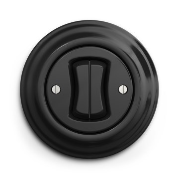 Kliklap - Ретро двойная кнопка с рамкой, чёрная