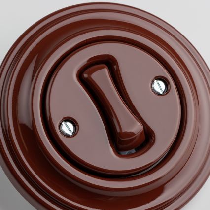 Kliklap - Ретро лестничный выключатель с рамкой № 6, коричневый