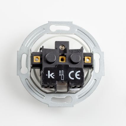 Kliklap - Ретро настінна розетка з рамкою 230V керамічна біла