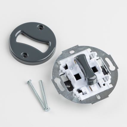 Kliklap - Ретро однополюсний вимикач з рамкою № 1 антрацит