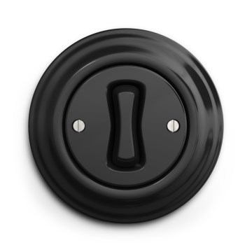 Kliklap - ретро однополюсний вимикач з рамкою № 1 чорний