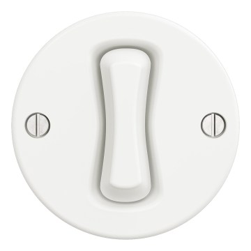 Kliklap - Ретро однополюсный выключатель без рамки № 1 снежно-белый