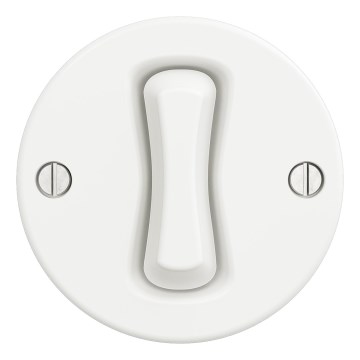 Kliklap - Ретро перехресний вимикач без рамки № 7, сніжно-білий