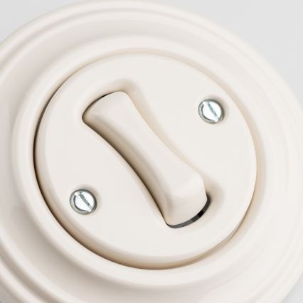 Kliklap - Ретро перехресний вимикач з рамкою № 7 бежевий