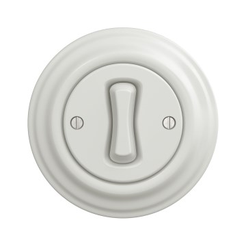 Kliklap - Ретро перекрёстный выключатель с рамкой № 7, белая керамика