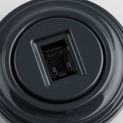 Kliklap - ретро розетка для даних з антрацитовою рамкою