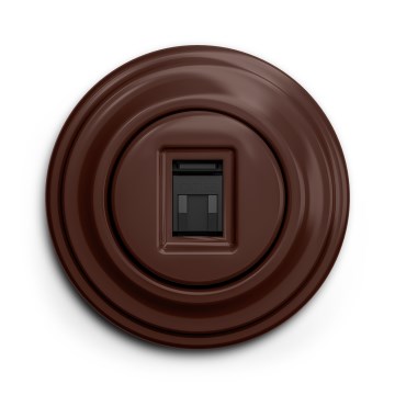 Kliklap - Ретро розетка для даних з коричневою рамкою