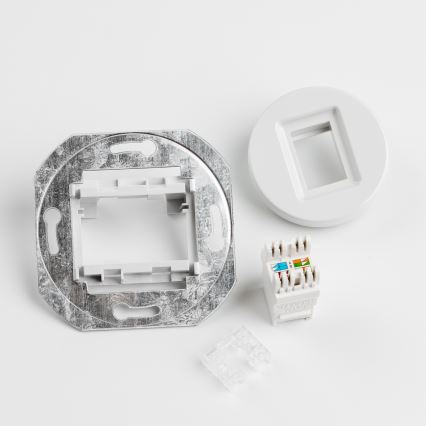 Kliklap - Ретро-розетка для данных с керамической рамкой, белая