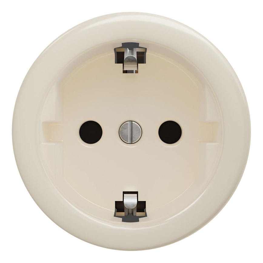 Kliklap - Ретро-розетка для дома без рамки SCHUKO 230V/16A бежевого цвета