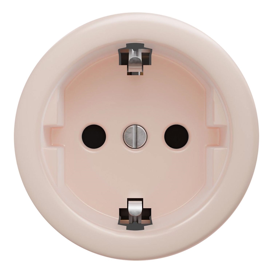 Kliklap - Ретро-розетка для дома без рамки SCHUKO 230V/16A пыльно-розовая