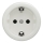 Kliklap - Ретро-розетка для дома без рамки SCHUKO 230V/16A керамическая белая
