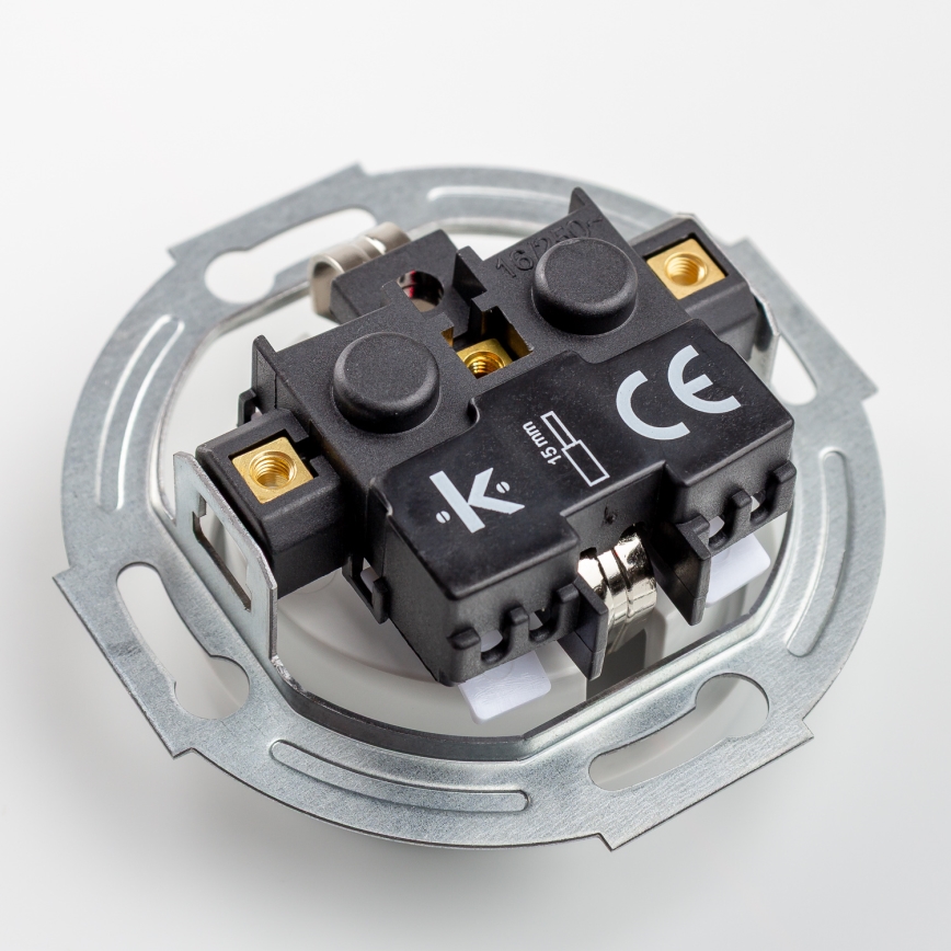 Kliklap - Ретро-розетка для дома со рамкой SCHUKO 230 В/16 А, белая, керамическая