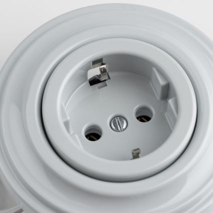 Kliklap - Ретро-розетка для дома в рамке SCHUKO 230V/16A, серая