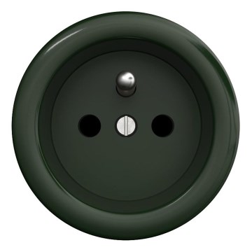 Kliklap - Ретро-розетка для дому без рамки, 230 В, зелена