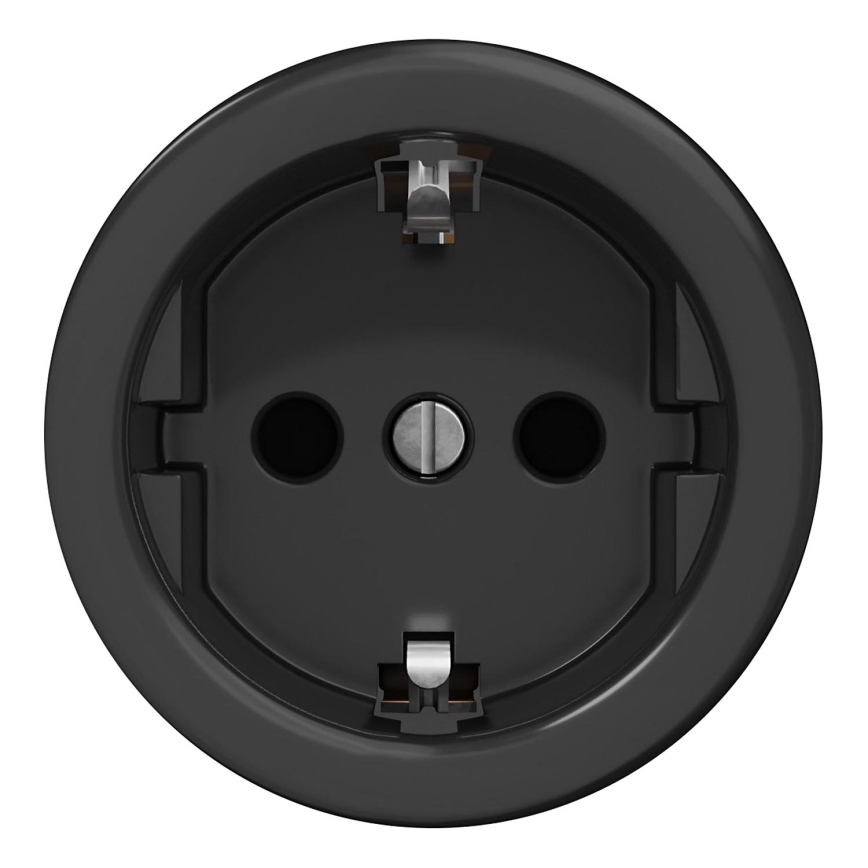 Kliklap - Ретро-розетка для дому без рамки SCHUKO 230V/16A, чорна