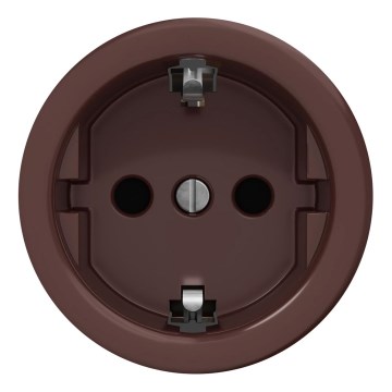 Kliklap - Ретро розетка для дому без рамки SCHUKO 230V/16A коричнева