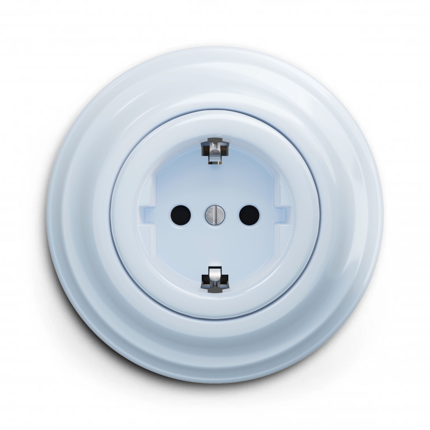 Kliklap - Ретро-розетка для дому з рамкою SCHUKO 230V/16A синя