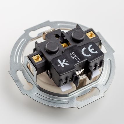 Kliklap - Ретро-розетка для дому зі рамкою SCHUKO 230V/16A бежева