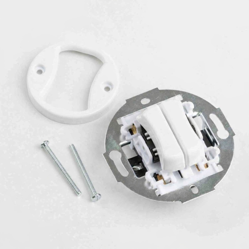 Kliklap - Ретро серійний вимикач без рамки № 5 сніжно-білий