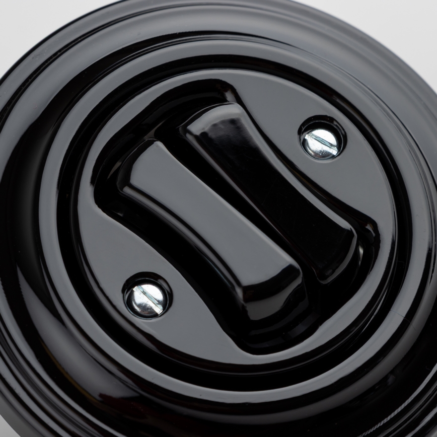 Kliklap - Retro серійний вимикач з рамкою № 5, чорний