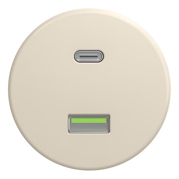 Kliklap - Ретро USB-розетка A+C без рамки, бежевого кольору