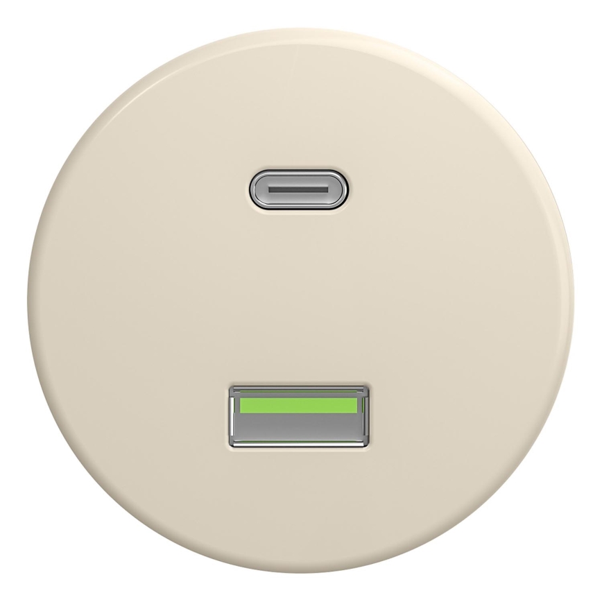 Kliklap - Ретро USB-розетка A+C без рамки, бежевого кольору
