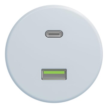Kliklap - Ретро USB розетка A+C без рамки синя