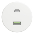 Kliklap - Ретро USB-розетка A+C без рамки снежно-белая