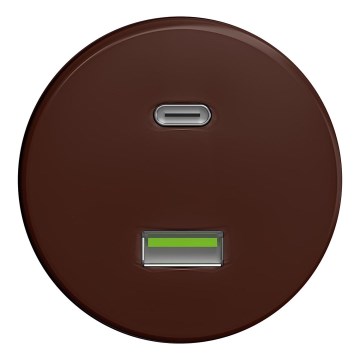 Kliklap - Ретро USB розетка A+C без рамки коричнева