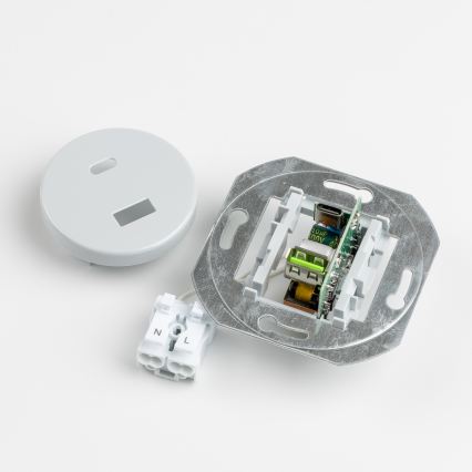Kliklap - Ретро USB-розетка A+C із сірою рамкою