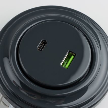 Kliklap - Ретро USB-розетка A+C с рамкой антрацит