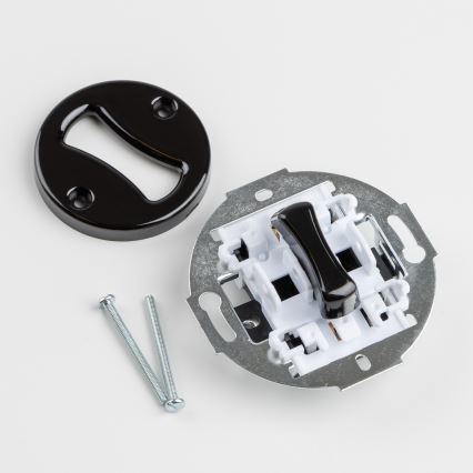 Kliklap - ретро-кнопка в рамке, чёрная