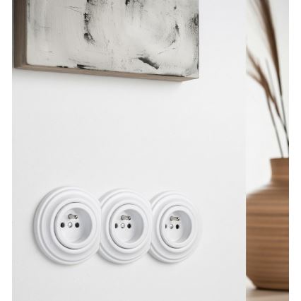 Kliklap - ретро концевая рамка снежно-белая