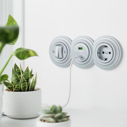 Kliklap - Ретро крайова керамічна рамка, біла