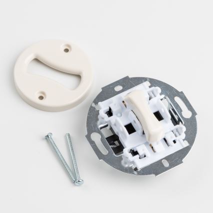 Kliklap - Ретро крестовой выключатель с рамкой № 7, бежевый