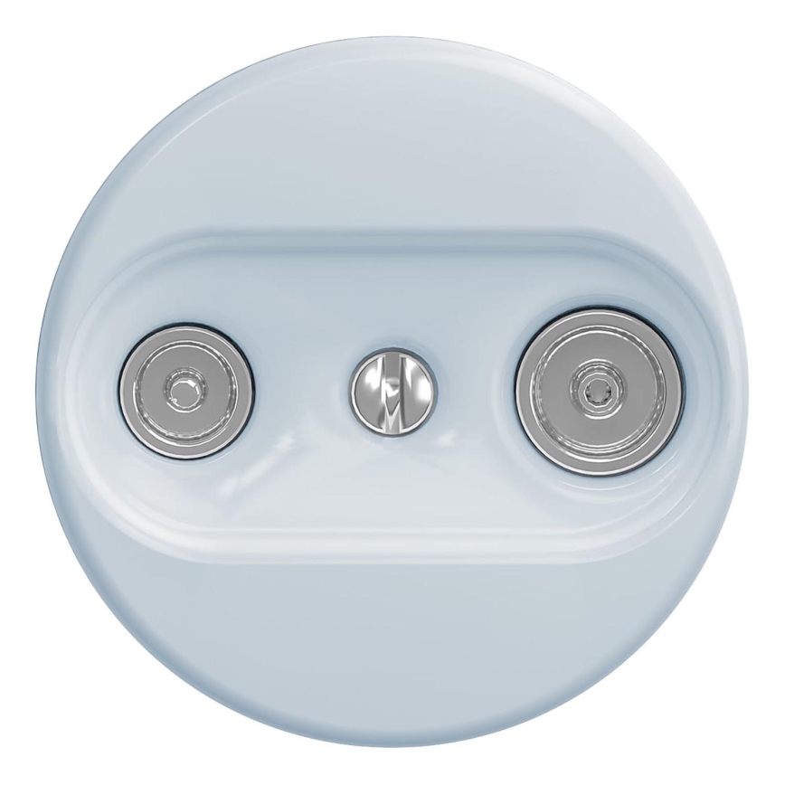 Kliklap - Винтажная абонентская розетка TV+R (оконечная) без рамки синий