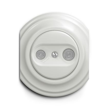 Kliklap - Винтажная абонентская розетка TV+R (оконечная) белый