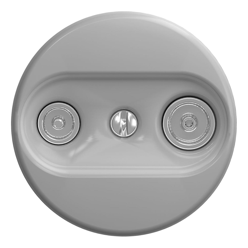 Kliklap - Винтажная абонентская розетка TV+R (оконечная) серый
