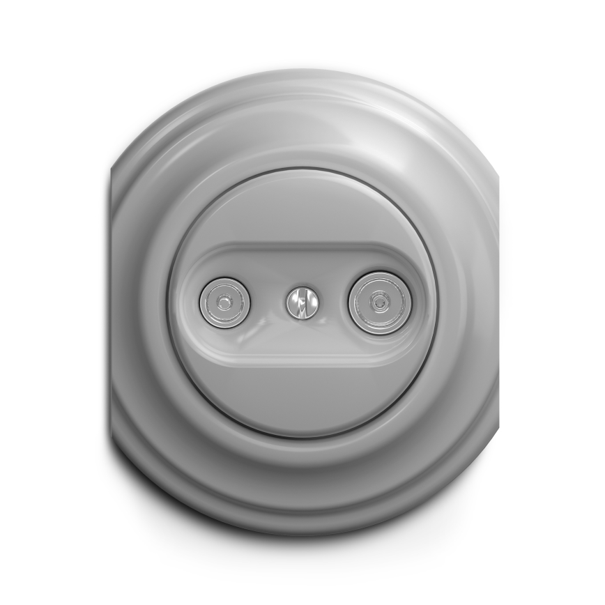 Kliklap - Винтажная абонентская розетка TV+R (оконечная) серый