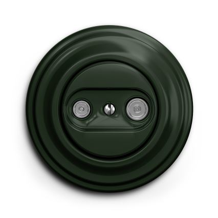 Kliklap - Винтажная абонентская розетка TV+R (оконечная) зеленый