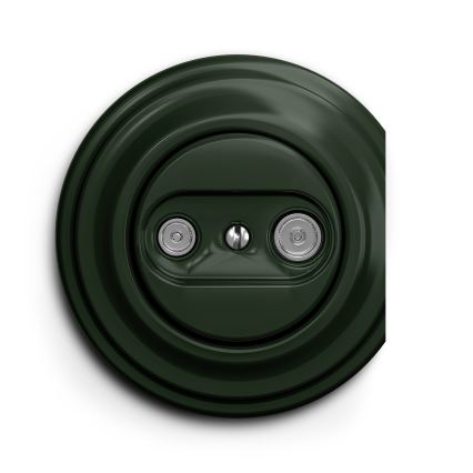 Kliklap - Винтажная абонентская розетка TV+R (оконечная) зеленый
