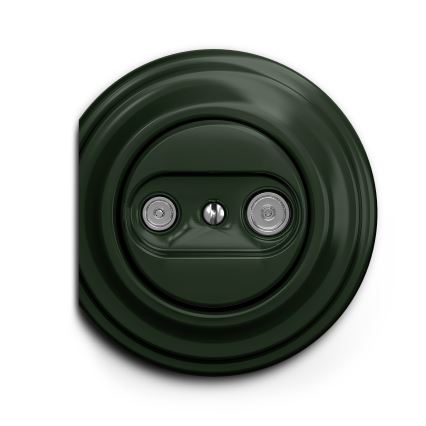 Kliklap - Винтажная абонентская розетка TV+R (оконечная) зеленый