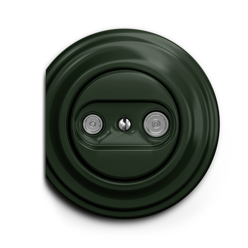 Kliklap - Винтажная абонентская розетка TV+R (оконечная) зеленый