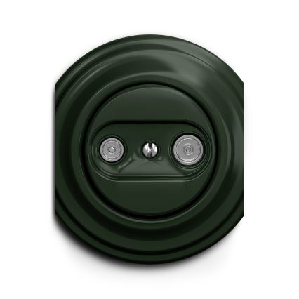 Kliklap - Винтажная абонентская розетка TV+R (оконечная) зеленый
