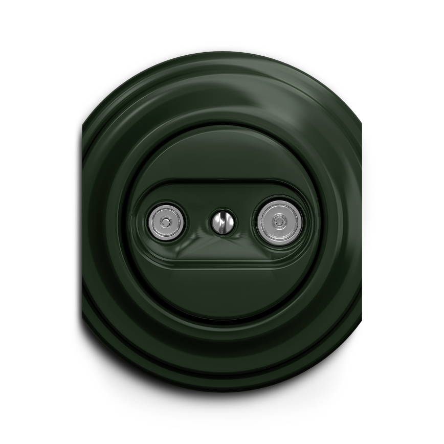 Kliklap - Винтажная абонентская розетка TV+R (оконечная) зеленый