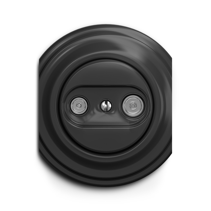 Kliklap - Винтажная абонентская розетка TV+R (проходная) антрацит