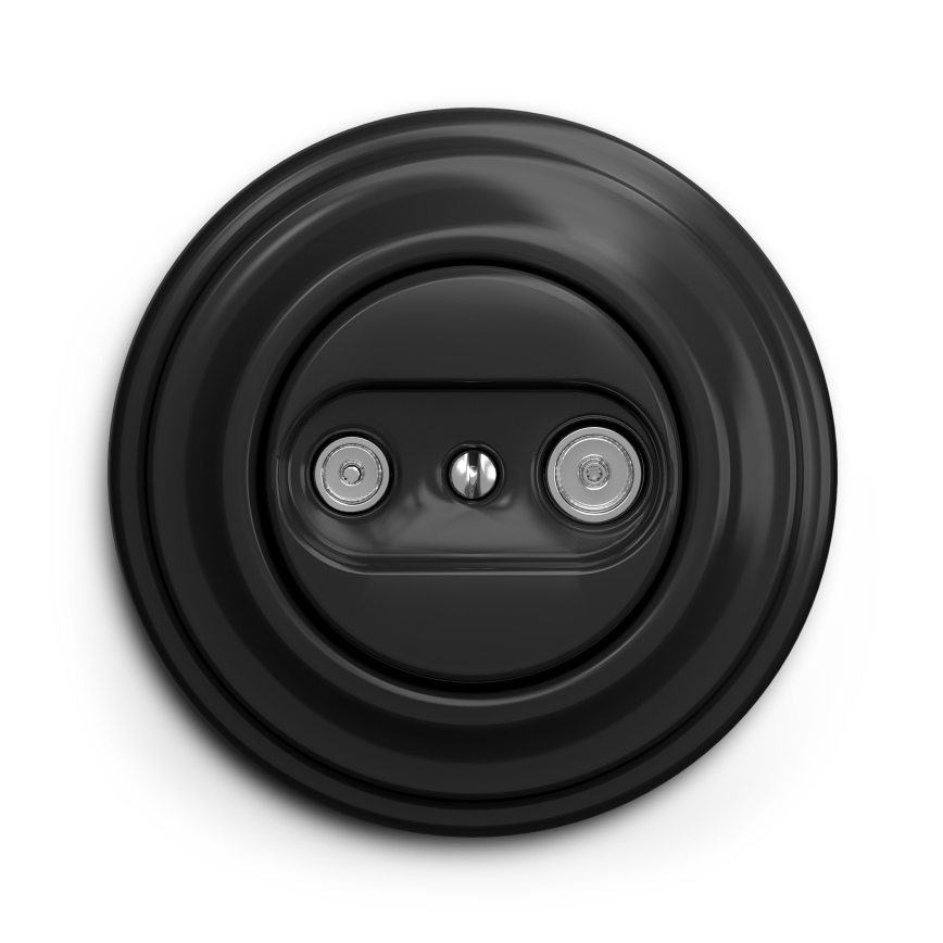 Kliklap - Винтажная абонентская розетка TV+R (проходная) черный