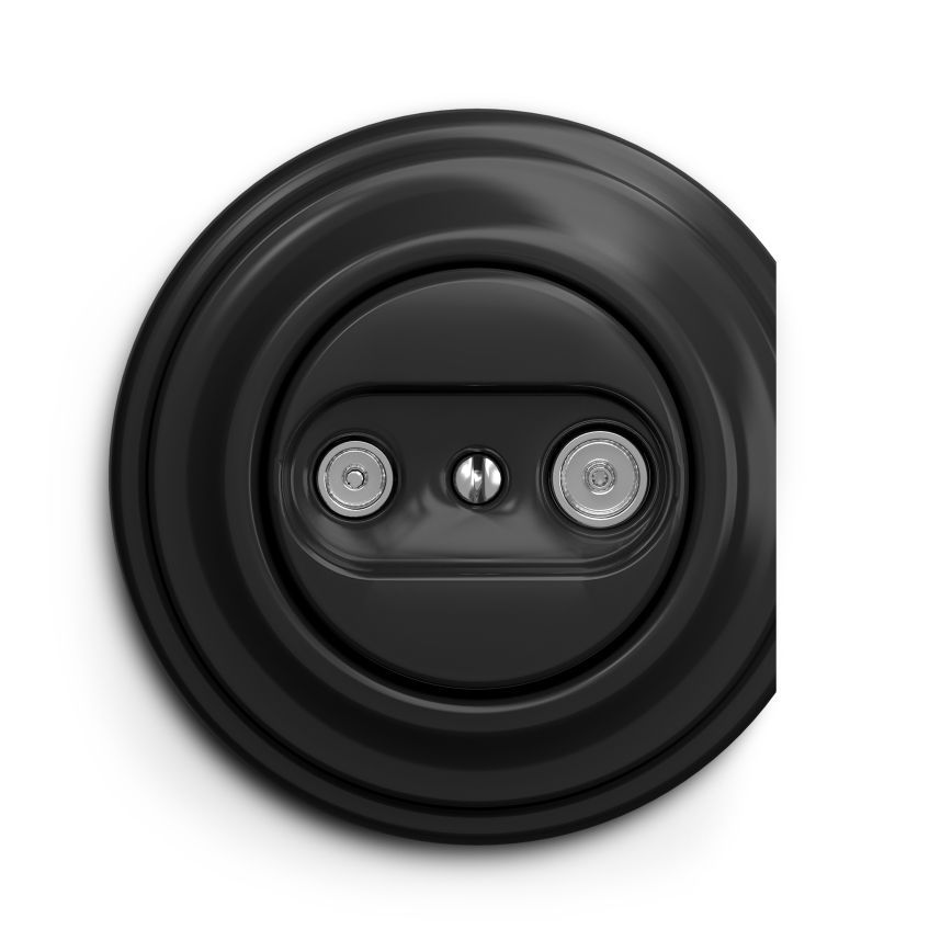 Kliklap - Винтажная абонентская розетка TV+R (проходная) черный